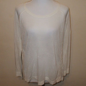 Kensie White  Sweater w/ Lace Sides